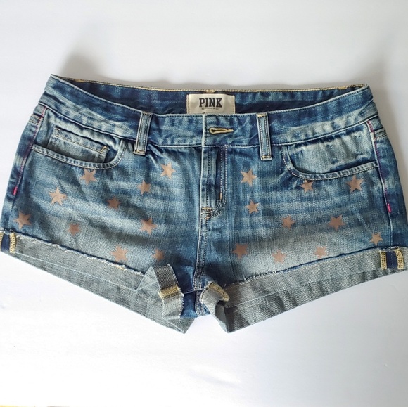 PINK Victoria's Secret Pants - Pink. VS. Stars print jean shorts